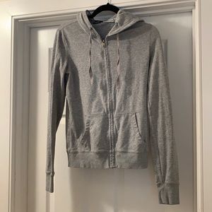 LOVE PINK plain grey zip up